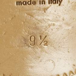 Pre Owned Gucci Brown Woven Leather Gucci Detail Slip On Loafers Size 43.5