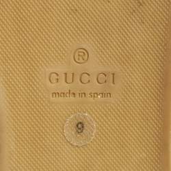 Gucci Off White Canvas Logo Graphic Print Slip On Espadrilles Size 43