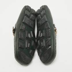 Gucci Green Leather Web Driver Loafers Size 40