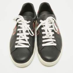 Gucci Black Leather Kingsnake Ace Lace Up Sneakers Size 43
