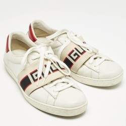 Gucci White Leather Ace Low Top Sneakers Size 43.5
