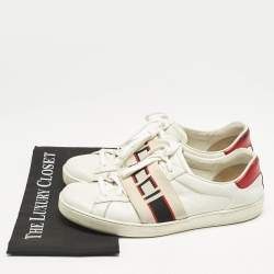 Gucci White Leather Ace Low Top Sneakers Size 43.5