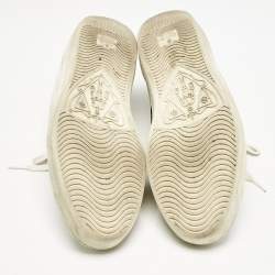 Gucci White/Blue Leather and Snakeskin Leather Ace Low Top Sneakers Size 42