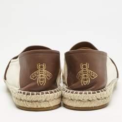 Gucci Off White Canvas Graphic Print Slip On Espadrilles Size 45