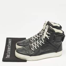 Gucci Black Guccissima Leather BasketBall High Top Sneakers Size 44.5
