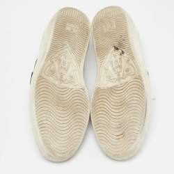 Gucci White Leather Ace Web Tiger Embroidered Low Top Sneakers Size 43