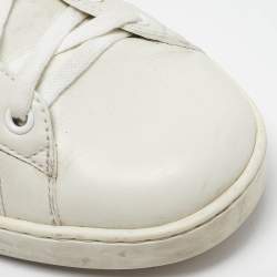 Gucci White Leather Ace Web Tiger Embroidered Low Top Sneakers Size 43