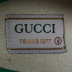 Gucci White Mini GG Jacquard Fabric Tennis 1977 Low Top Sneakers Size 43