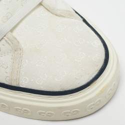 Gucci White Mini GG Jacquard Fabric Tennis 1977 Low Top Sneakers Size 43