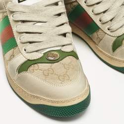 Gucci Multicolor GG Canvas and Nubuck Leather Screener Sneakers Size 41