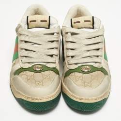 Gucci Multicolor GG Canvas and Nubuck Leather Screener Sneakers Size 41