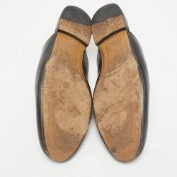 Gucci Black Leather Horsebit Princetown Flat Mules Size 42.5