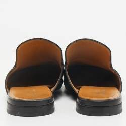 Gucci Black Leather Horsebit Princetown Flat Mules Size 42.5