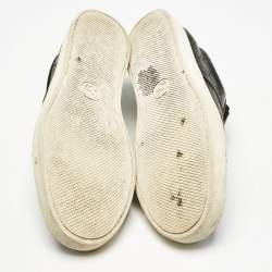 Gucci Black Guccissima Leather Slip On Sneakers Size 44.5