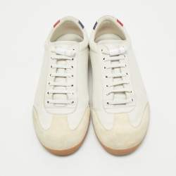 Gucci White Leather and Suede GG Marmont Low Top Sneakers Size 43