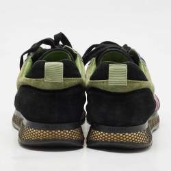 Gucci Multicolor Nylon and Suede Lace Up  Sneakers Size 42