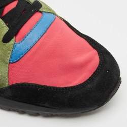 Gucci Multicolor Nylon and Suede Lace Up  Sneakers Size 42