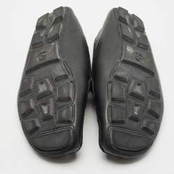 Gucci Black Leather Horsebit Foldable Loafers Size 44.5