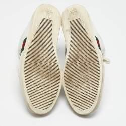 Gucci White Leather Web Detail High Top Sneakers Size 45