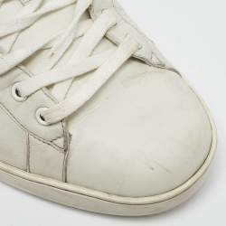 Gucci White Crocodile Leather and Leather Ace Low Top Sneakers Size 45.5