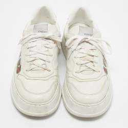 Gucci White Leather Chunky B Lace Up Sneakers Size 43.5