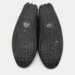 Gucci Black Diamante Leather Penny Loafers Size 41