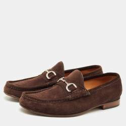 Gucci Brown Suede Horsebit Loafers Size 41.5