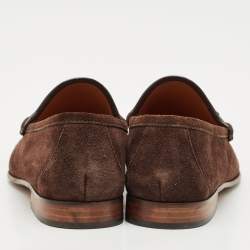 Gucci Brown Suede Horsebit Loafers Size 41.5