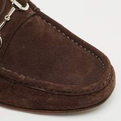Gucci Brown Suede Horsebit Loafers Size 41.5