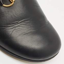Gucci Black Leather Horsebit Princetown Flat Mules Size 39.5