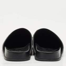 Gucci Black Leather Horsebit Princetown Flat Mules Size 39.5