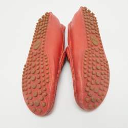 Gucci Red Leather Web Slip On Loafers Size 42