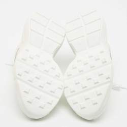 Pre Owned Gucci White Leather Rhyton Lace Up Sneakers Size 41.5