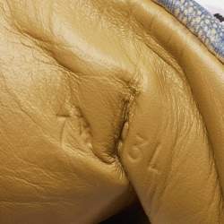 Pre Owned Gucci Beige/Blue GG Printed Leather Run Sneakers Size 41.5