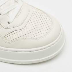 Pre Owned Gucci White Perforated Leather Web GG Chunky B Sneakers Size 42