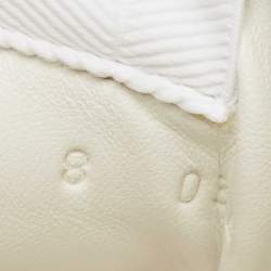 Pre Owned Gucci White Perforated Leather Web GG Chunky B Sneakers Size 42