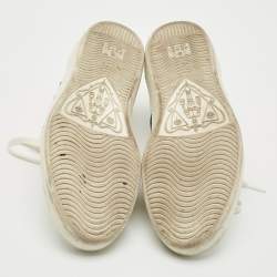 Gucci White Leather Ace Lace Up Sneakers Size 41.5