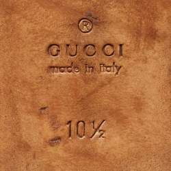 Pre Owned Gucci Brown Leather Horsebit Loafers Size 45