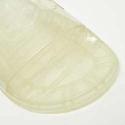 Gucci Transparent Rubber Logo Slide Flat Sandals Size 42