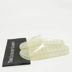 Gucci Transparent Rubber Logo Slide Flat Sandals Size 42