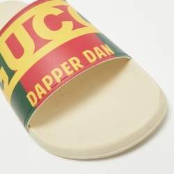 Gucci Cream Rubber Dapper Dan Pool Flat Slides Size 42