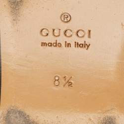 Pre Owned Gucci Black/Beige GG Supreme Canvas and Leather Princetown Mules Size 42.5