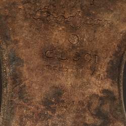 Gucci Brown Leather and Elastic Ankle Boots Size 43.5