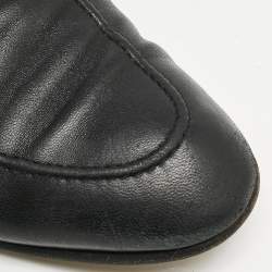Gucci Black Leather Interlocking G Loafers Size 44