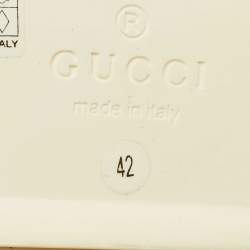 Gucci Black Shearling GG Flat Slides Size 42