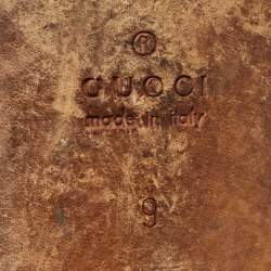 Gucci Brown Brogue Leather Zip Ankle Length Boots Size 43