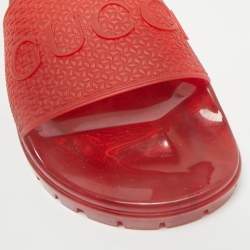 Gucci x Adidas Red Rubber Adilette Pool Slide Sandals Size 42