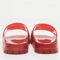 Gucci x Adidas Red Rubber Adilette Pool Slide Sandals Size 42
