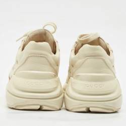 Gucci Cream Leather Rhyton Sneakers Size 41.5