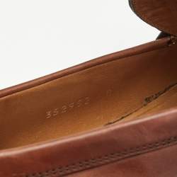 مملوكة مسبقًا حذاء لوفرز غوتشي هورسبيت جلد بني مقاس 42